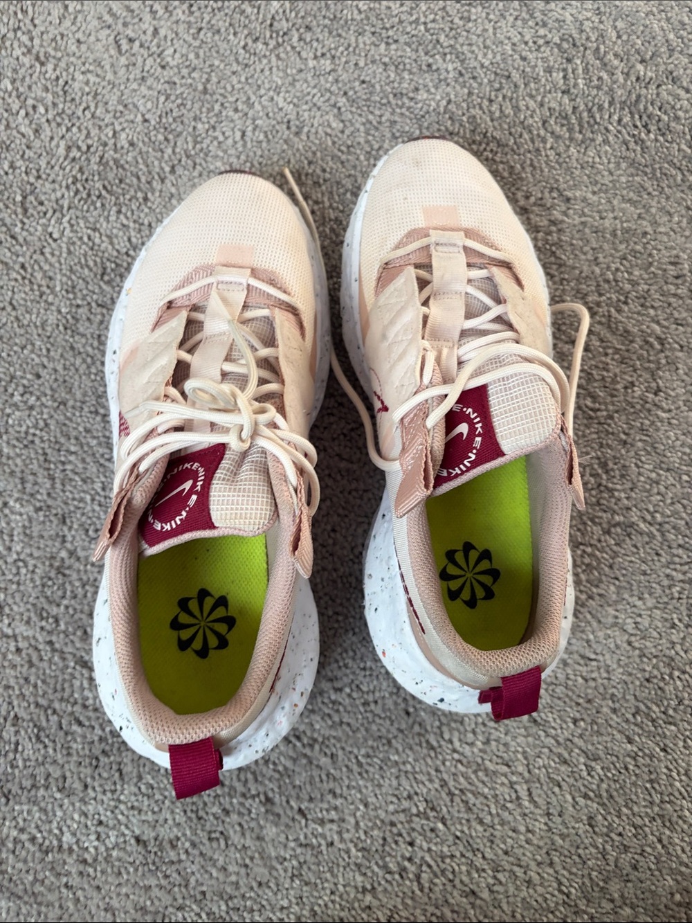 Nike Women’s Light Pink and Burgundy Lace-Up Sneakers
